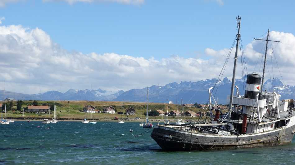 Known for its treacherous seas, the water around Ushuaia abounds with shipwrecks