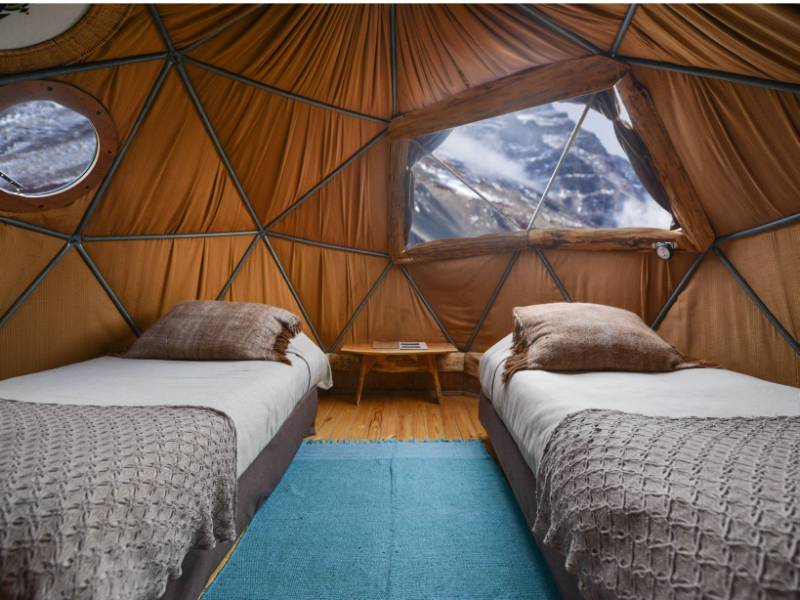 Standard Dome at the EcoCamp in Torres del Paine National Park, Chile