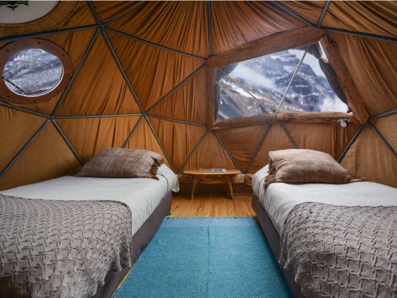 Standard Dome at the EcoCamp in Torres del Paine National Park, Chile