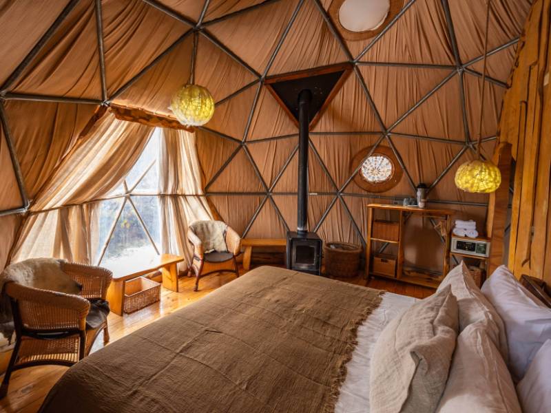 Within the EcoCamp experience the luxury of sleeping overlooking the majesty of Torres del Paine National Park | Timothy Dhalleine