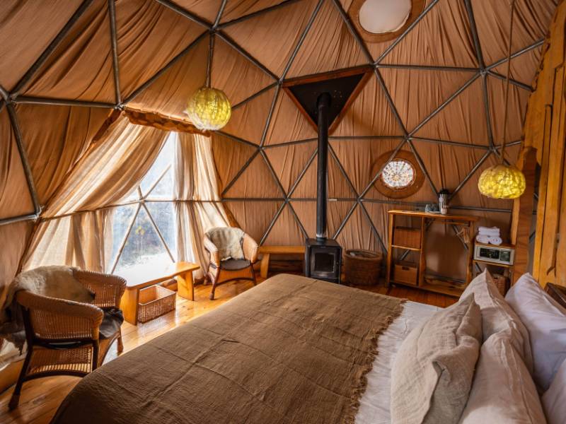 Within the EcoCamp experience the luxury of sleeping overlooking the majesty of Torres del Paine National Park | Timothy Dhalleine