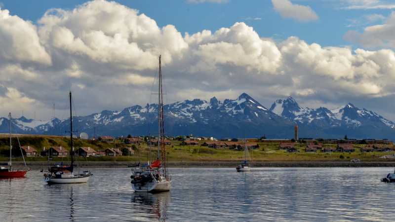 Boats in the harbor at Ushuaia