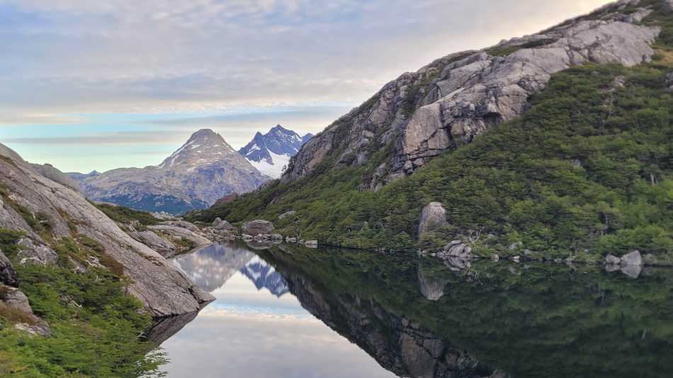 A pause on a trail of fractured stone and silence