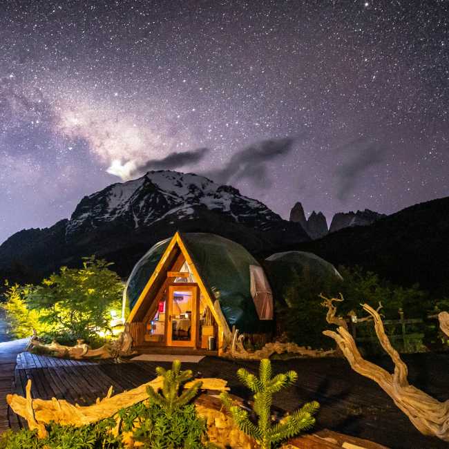 Watch the stars spiral across the sky in Torres del Paine National Park, Chile
