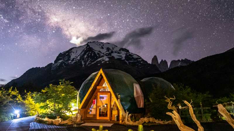 Watch the stars spiral across the sky in Torres del Paine National Park, Chile