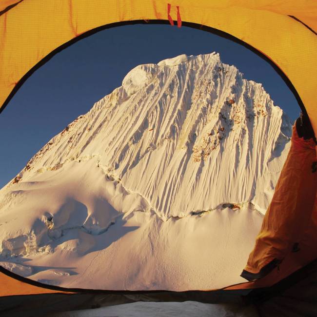 Views of Alpamayo peak, Cordillera Blanca, Peru