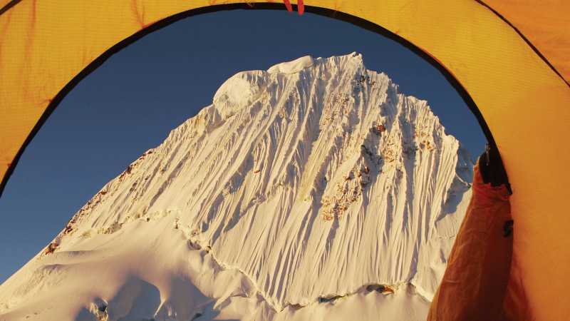 Views of Alpamayo peak, Cordillera Blanca, Peru