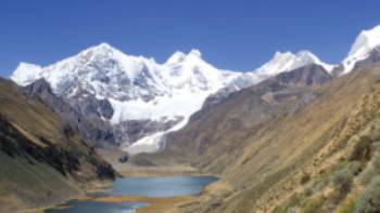 High alpine lakes in the Huayhuash, Peru