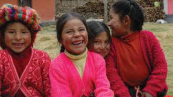 School children in the Peruvian village of Huilloc