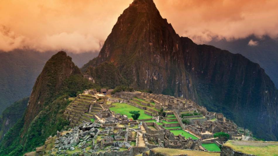 The lost Incan city of Machu Picchu in Peru