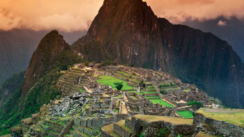 The lost Incan city of Machu Picchu in Peru