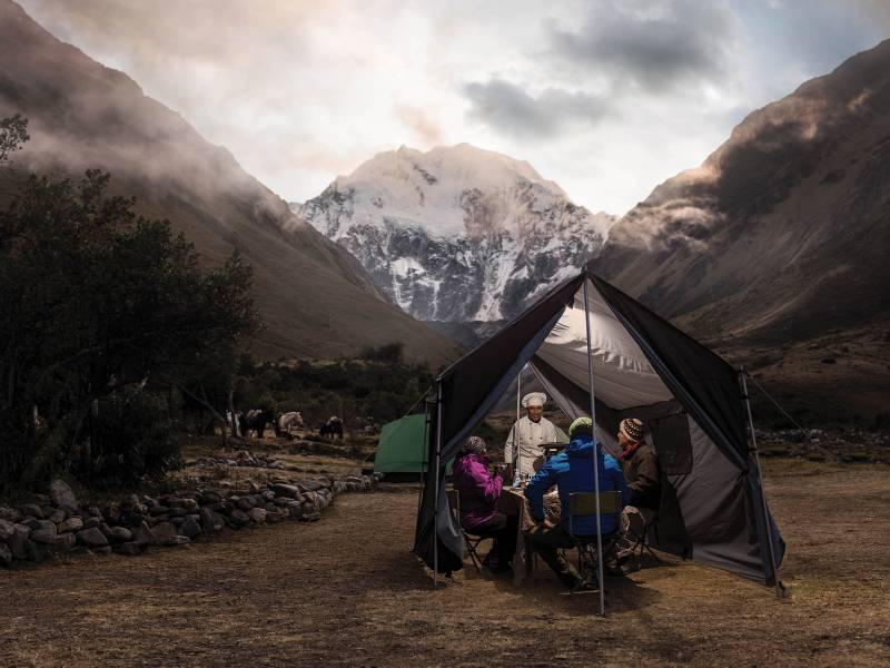 A meal with a view, spectacular views surround our campsite dining tent | Mark Tipple