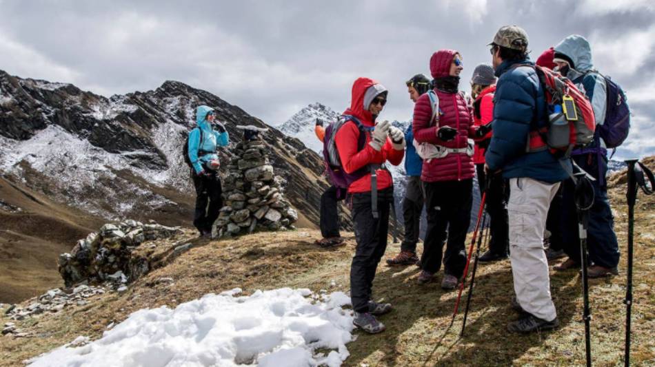 The Cruzjasa Pass, where you’ll also get stunning views of Apu Salkantay mountain.