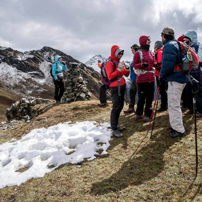 The Cruzjasa Pass, where you’ll also get stunning views of Apu Salkantay mountain.