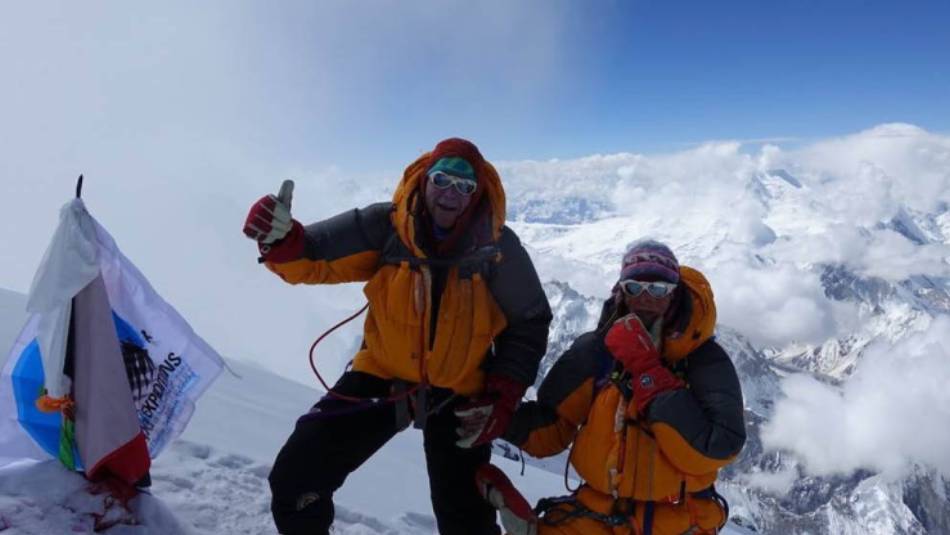 Dean Staples & Lydia on the summit of Broad Peak, Pakistan 2019 | Lydia Bradey collection