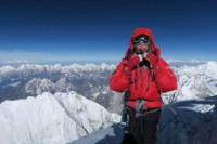 Lydia Bradey on her fourth Everest summit, 2016, from Nepal.&#160;-&#160;<i>Photo:&#160;Mike Roberts</i>