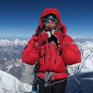 Lydia Bradey on her fourth Everest summit, 2016, from Nepal. | Mike Roberts