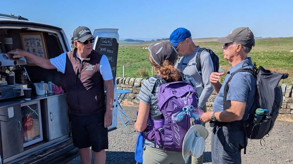 Coffee break while walking Hadrian's Wall National Trail in England | John Millen