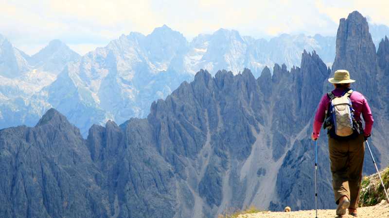 Heading towards the Auronzo Hut in the Dolomites