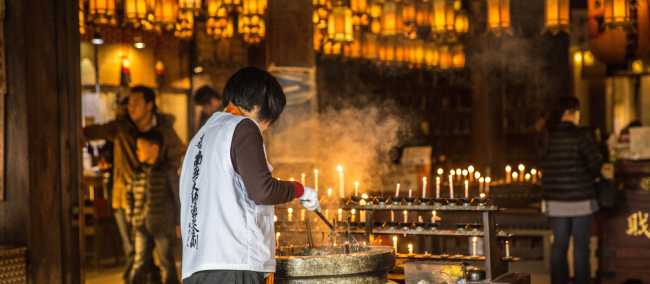 Incense smoke carrying prayers in Shikoku Pilgrim Walk shrines