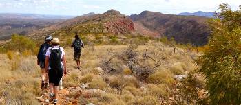 The Larapinta Trail traverses the high ridgelines of the Chewings Range | Sue Badyari