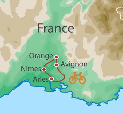 tourhub | UTracks | Highlights of Provence by Bike | Tour Map
