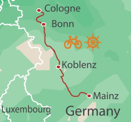 tourhub | UTracks | Cologne to Mainz by Bike and Barge | Tour Map