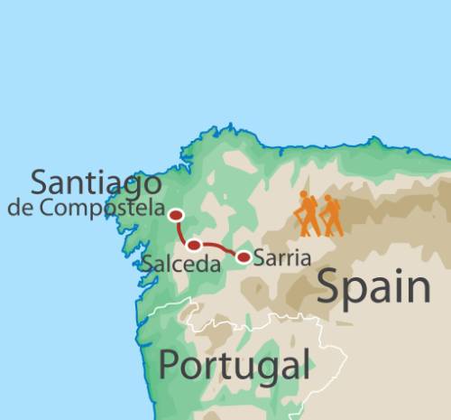 tourhub | UTracks | Camino - Sarria to Santiago Rambler | Tour Map