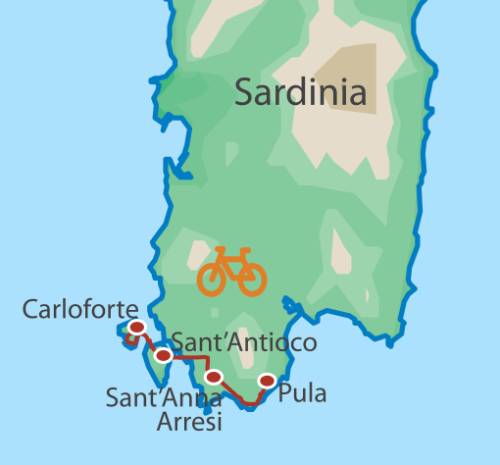 tourhub | UTracks | Sardinia Family Cycle Adventure | Tour Map