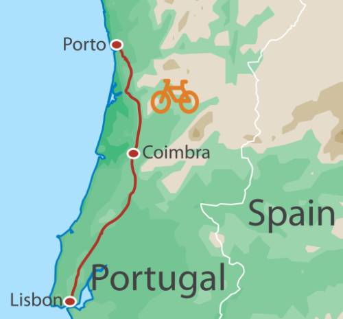 tourhub | UTracks | Portuguese Way Cycle - Lisbon to Porto | Tour Map