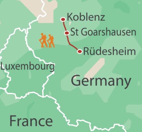tourhub | UTracks | Rhine River and Castles Walk | Tour Map
