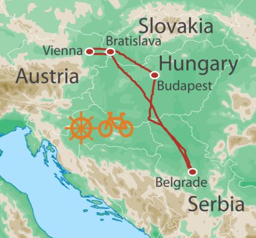 tourhub | UTracks | Danube to the Iron Gates Bike and Boat | Tour Map