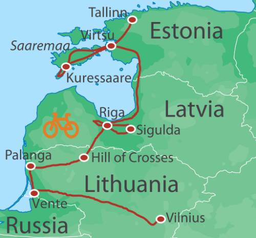 tourhub | UTracks | Treasures of the Baltic by Bike | Tour Map