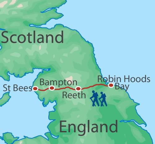 tourhub | Walkers' Britain | Coast to Coast Walk - 17 Days | WC7 | Route Map