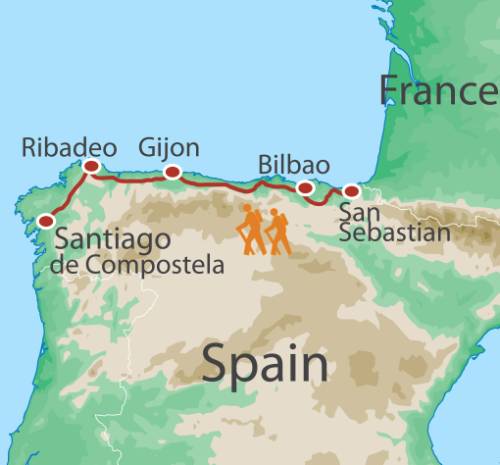 tourhub | UTracks | Camino Norte - Bilbao to Santiago | Tour Map