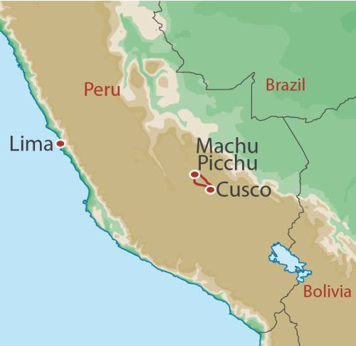 tourhub | World Expeditions | Salkantay Trek & Machu Picchu | Tour Map