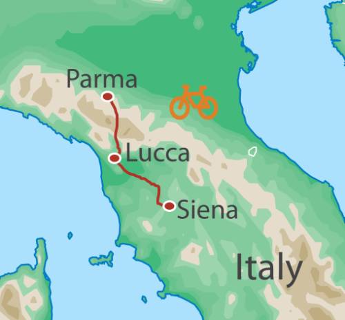 tourhub | UTracks | Cycle the Via Francigena - Parma to Siena | Tour Map