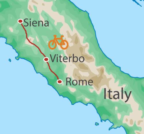 tourhub | UTracks | Cycle the Via Francigena - Siena to Rome | Tour Map