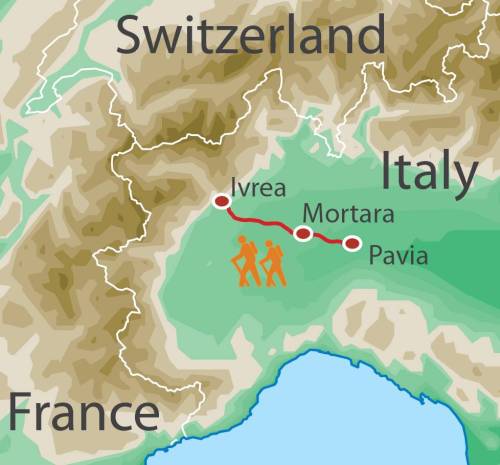 tourhub | UTracks | Via Francigena: Ivrea to Pavia | Tour Map