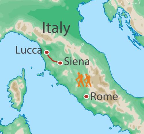 tourhub | UTracks | Via Francigena: Lucca to Siena | Tour Map