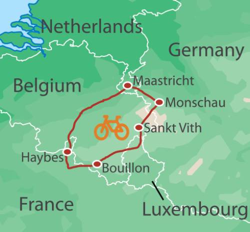 tourhub | UTracks | Five Countries Cycle | Tour Map