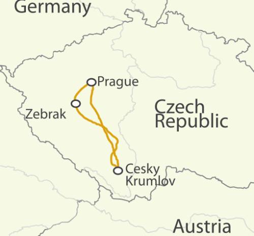 tourhub | UTracks | Czech Castles Cycle | Tour Map