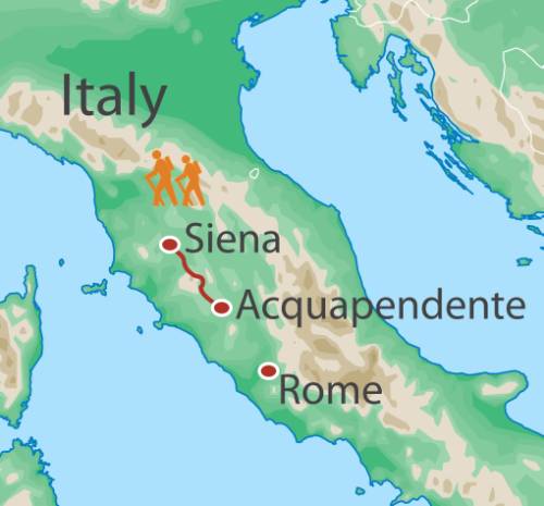 tourhub | UTracks | Via Francigena: Southern Tuscany from Siena | Tour Map