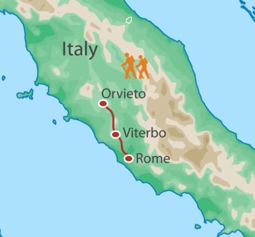 tourhub | UTracks | Via Francigena: Orvieto to Rome | Tour Map