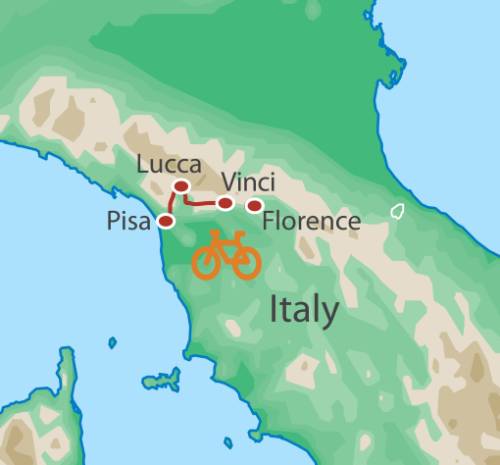 tourhub | UTracks | Tuscany Cycle for Families | Tour Map