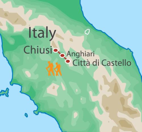 tourhub | UTracks | St Francis Way: Chiusi to Città di Castello | Tour Map