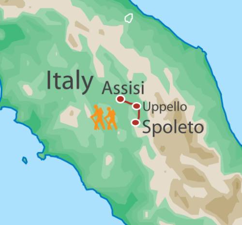 tourhub | UTracks | St Francis Way:  Assisi to Spoleto | Tour Map