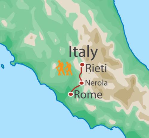 tourhub | UTracks | St Francis Way: Rieti to Rome | Tour Map