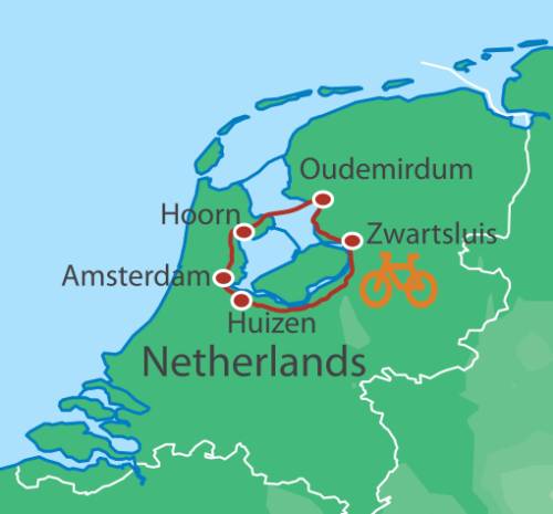 tourhub | UTracks | Amsterdam and Lake IJssel Cycle | Tour Map