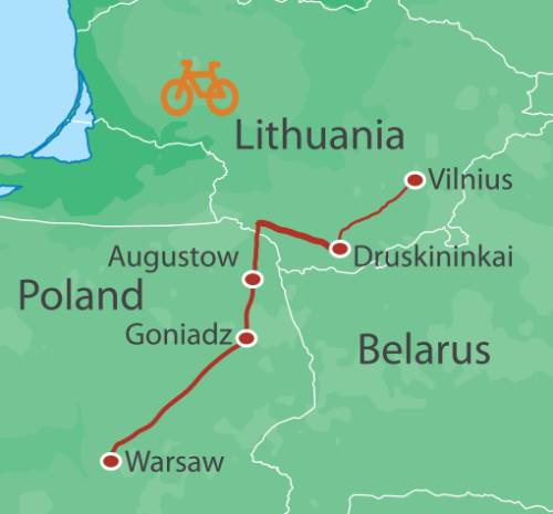 tourhub | UTracks | Lithuania and Poland Cycle | Tour Map
